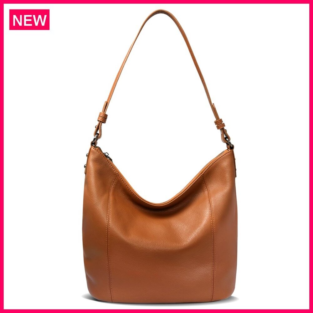 Large Leather Hobo Bag With Crossbody Strap, Tote Purse For Work